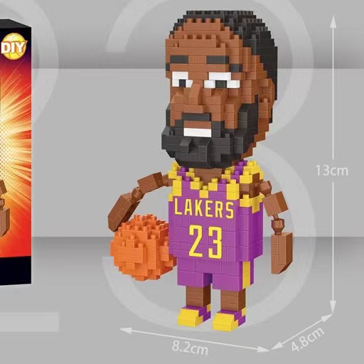 Blok Bangunan Partikel Kecil Kompatibel Dengan Lego NBA Kobe James Perakitan Pendidikan Anak Mainan Anak Laki-Laki Hadiah