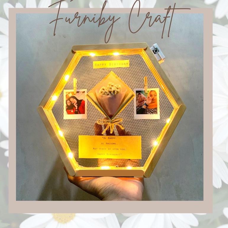 

A23 KADO UNIK - Hexa Frame (22x22) SIAP KIRIM ㅉ