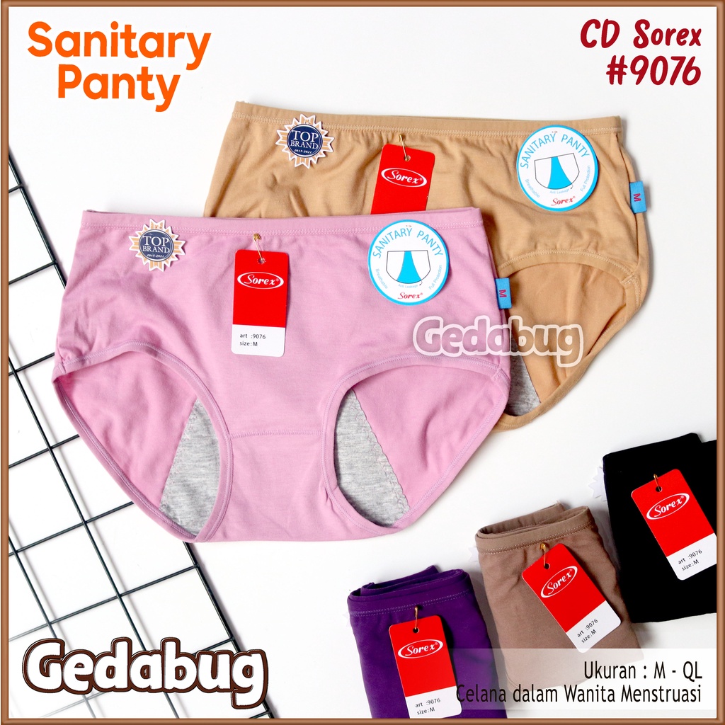 CD Wanita Sorex 9076 Sanitary Panty | Celana dalam Haid / Mentruasi | Gedabug