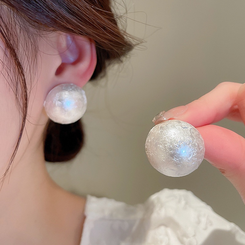 Jepang Korea Berlebihan Mutiara Besar Gaya Baru Desain Niche Trendi Anting Berkelas