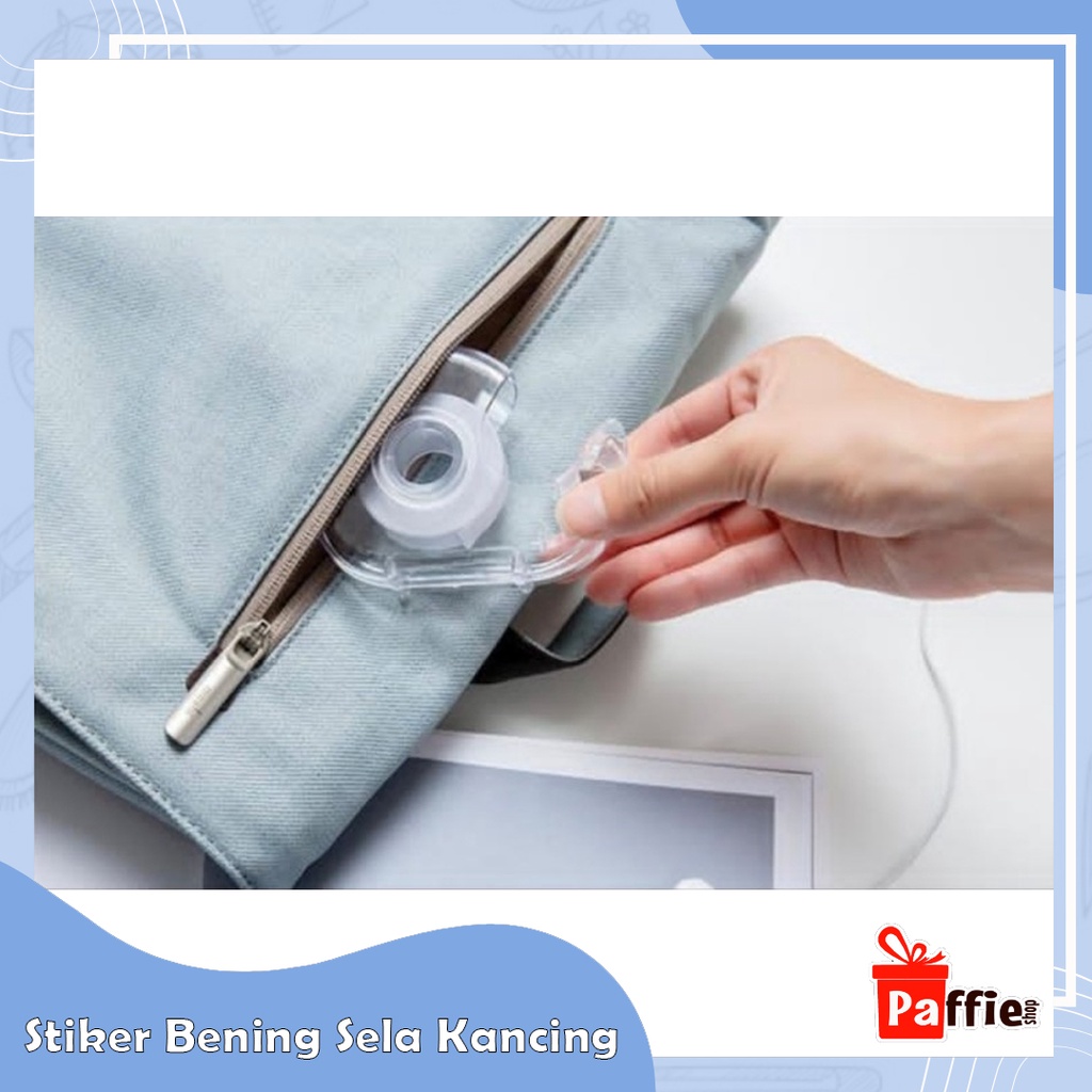 Stiker Bening Transparan Anti Geser Sela Kancing Baju Bra Dress Pesta