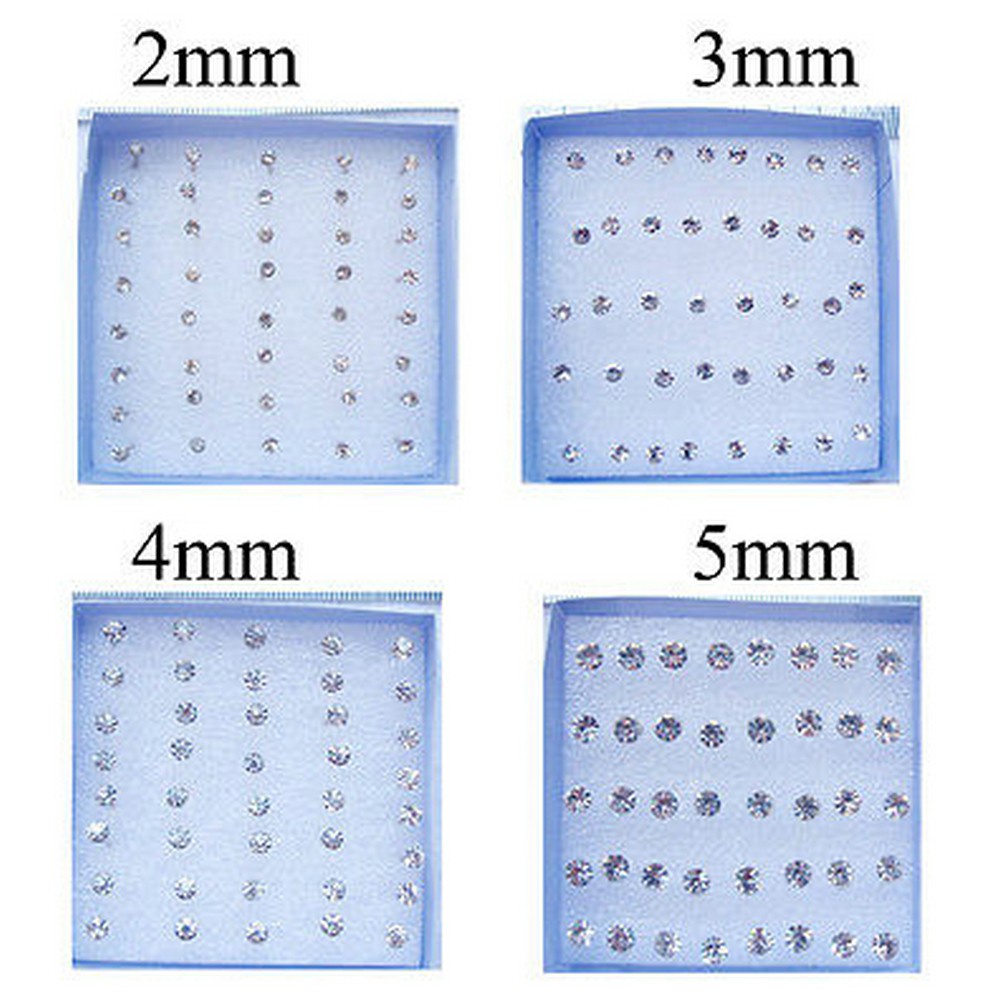 20pasang/set2per3 /4/5MM woman fashion Berlian Imitasi Elegan mini ear stud Earrings Hadiah Perhiasan