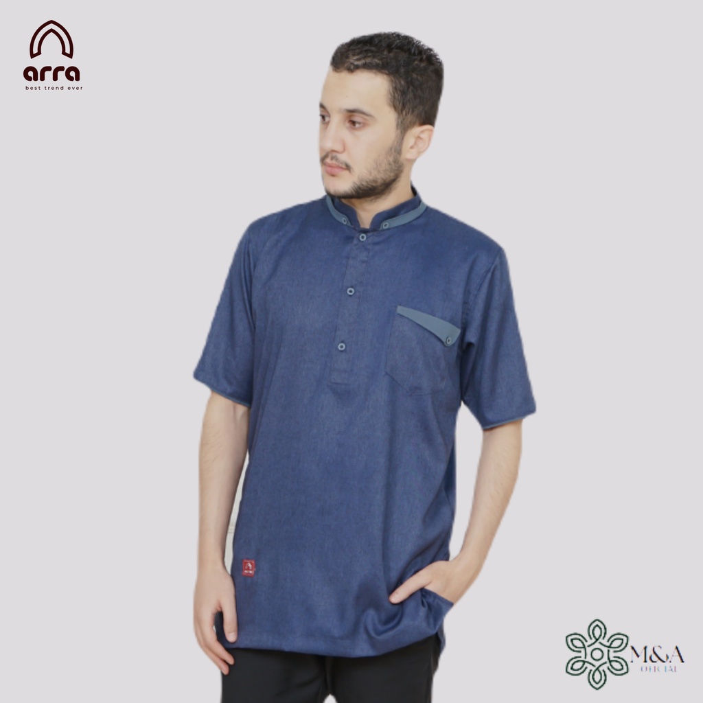 M&A fashion baju koko pria\ baju koko lengan pendek Original dewasa muslim atasan branded  kemeja ko