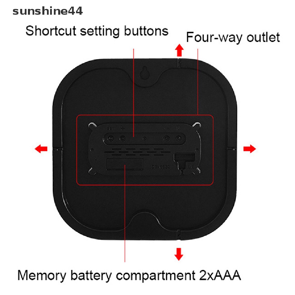 Sunshine Jam Dinding Digital LED Layar Besar Suhu Tampilan Tanggal Hari Jam Alarm Elektronik Dengan Remote Control Dekorasi Ruang Tamu ID