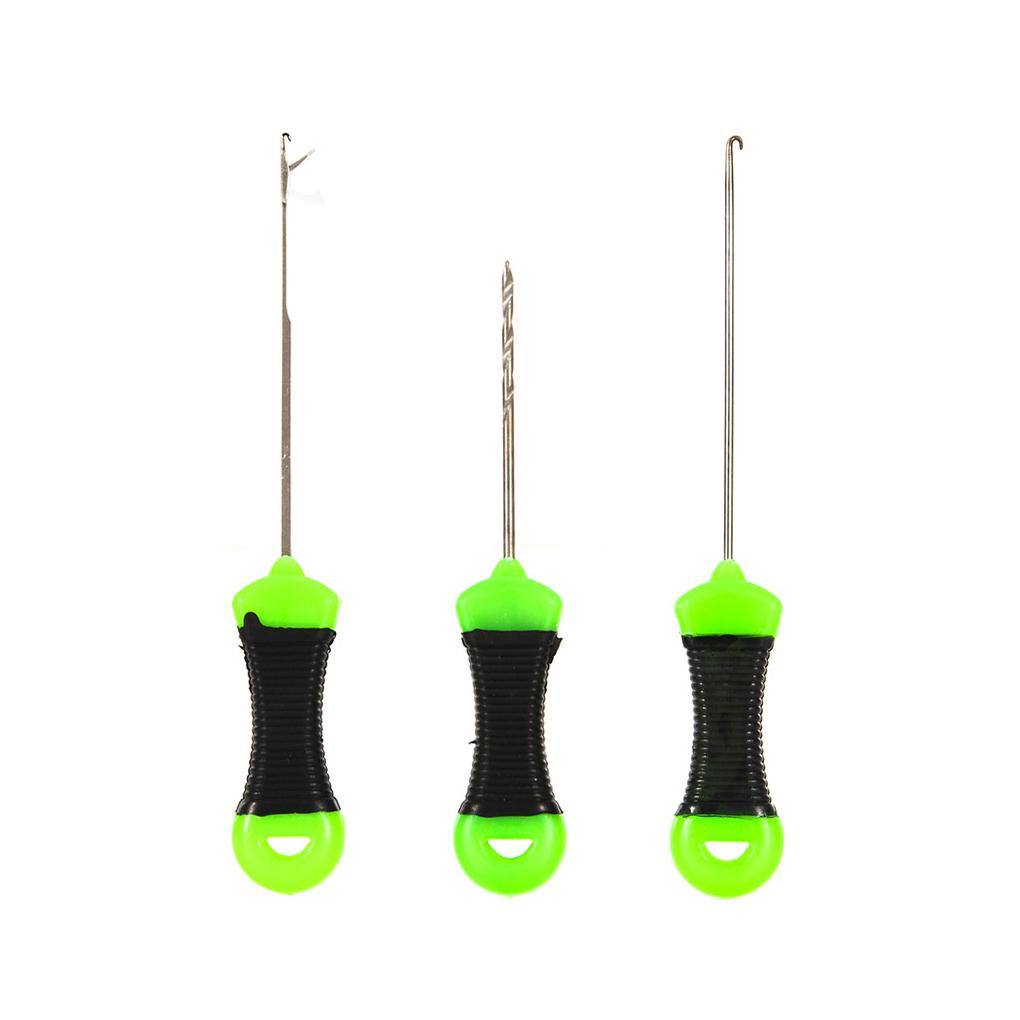Huit 3pcs Jarum Threading Memancing Baiting Rigs Memimpin Umpan Kait Membuat Alat Tools Needle Baja Karbon Tinggi Outdoor