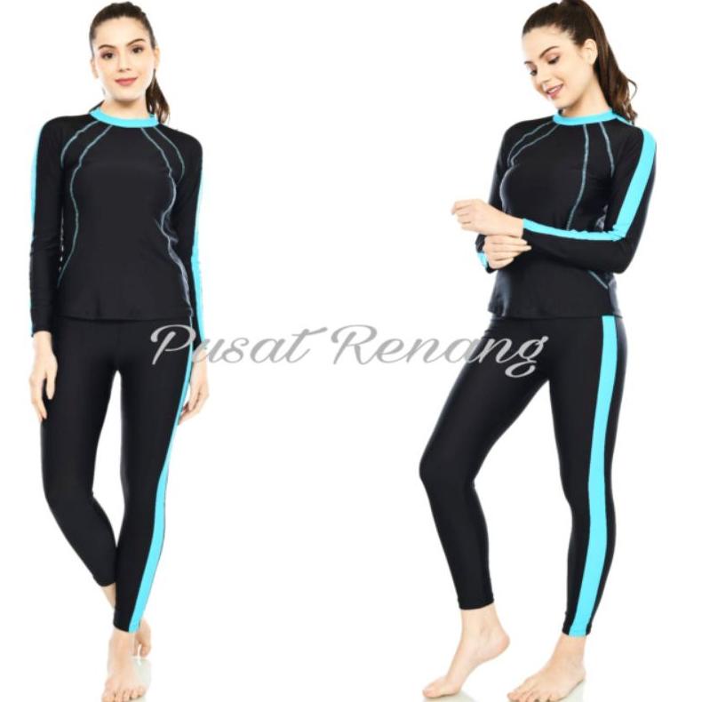 baju renang selam wanita baju renang panjang baju renang baju surfing 2-piece panjang dewasa