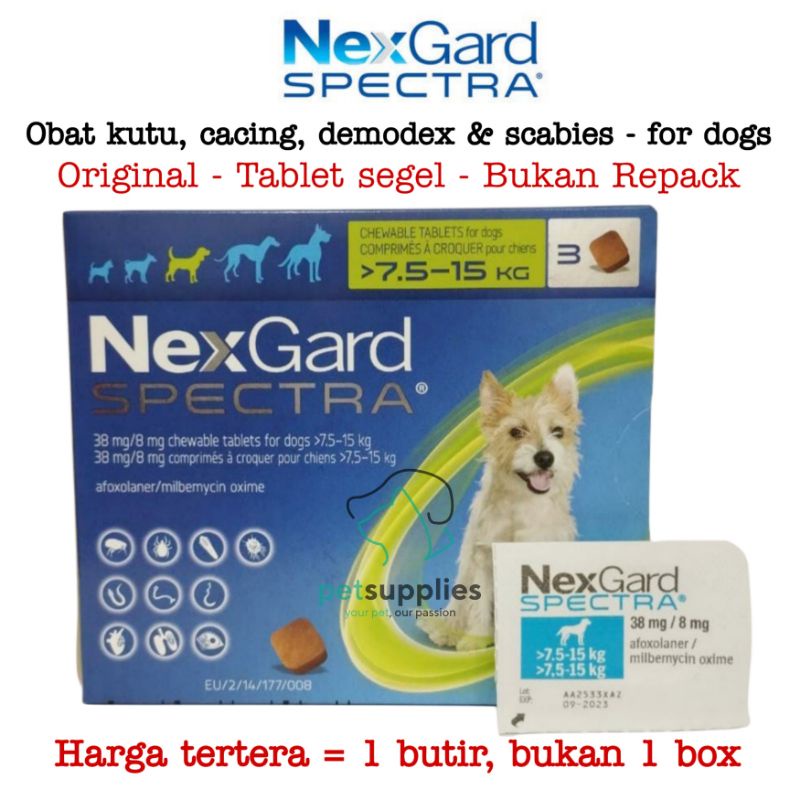 Obat Kutu Anjing Nexgard Spectra Ukuran M Harga 1 Tablet