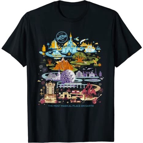 Baju Kaos Dewasa Disney Walt Disney World 50th Anniversary T-Shirt Pakaian Fashion Katun Pria Wanita