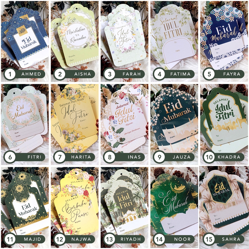 25pcs Hang Tag Lebaran / Hangtag Idul Fitri / Kartu Ucapan Mini Hari Raya / Tag Ramadhan