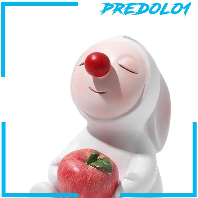 [Predolo1] Bunny Figurine Patung Kelinci Hidung Merah Hias Untuk Dekorasi Paskah Rumah