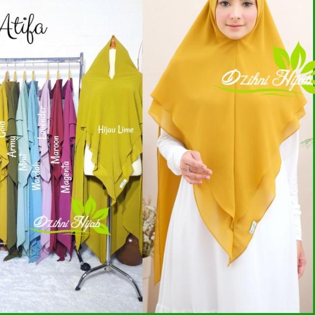 ❈ Khimar Syari Premium 2 Layer Jumbo Ceruty Kerudung Syari Jumbo Ceruty Hijab 2 Layer Jilbab Syari K