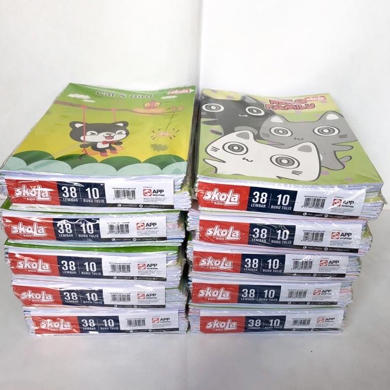 

F90 ( 1 Pack /10 Pcs ) Buku tulis SKOLA by SIDU isi 38 Lembar TERLARIS て