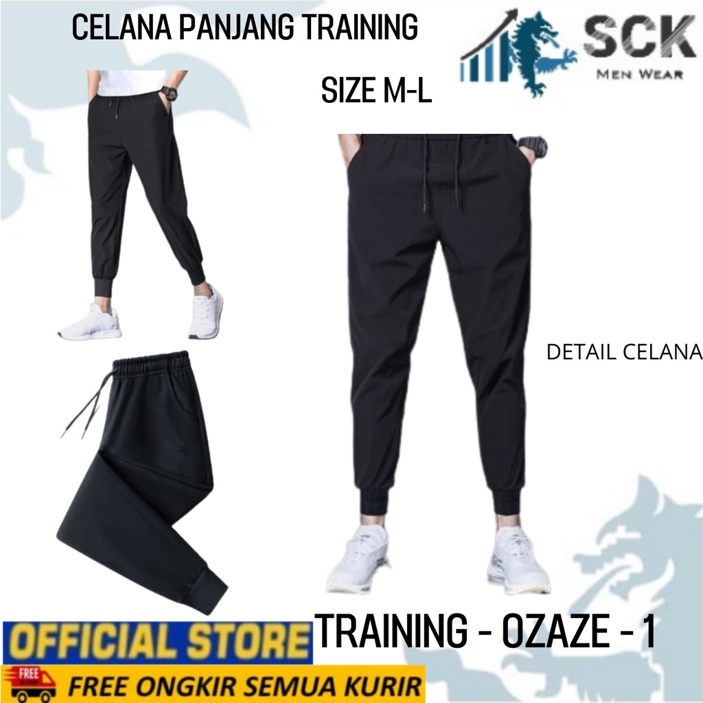 Celana Panjang Training Jogger Ozaze 1 2 3 4 5 Bawah Tidak Kerut / Celana Olahraga Jogging - sckmenwear GROSIR