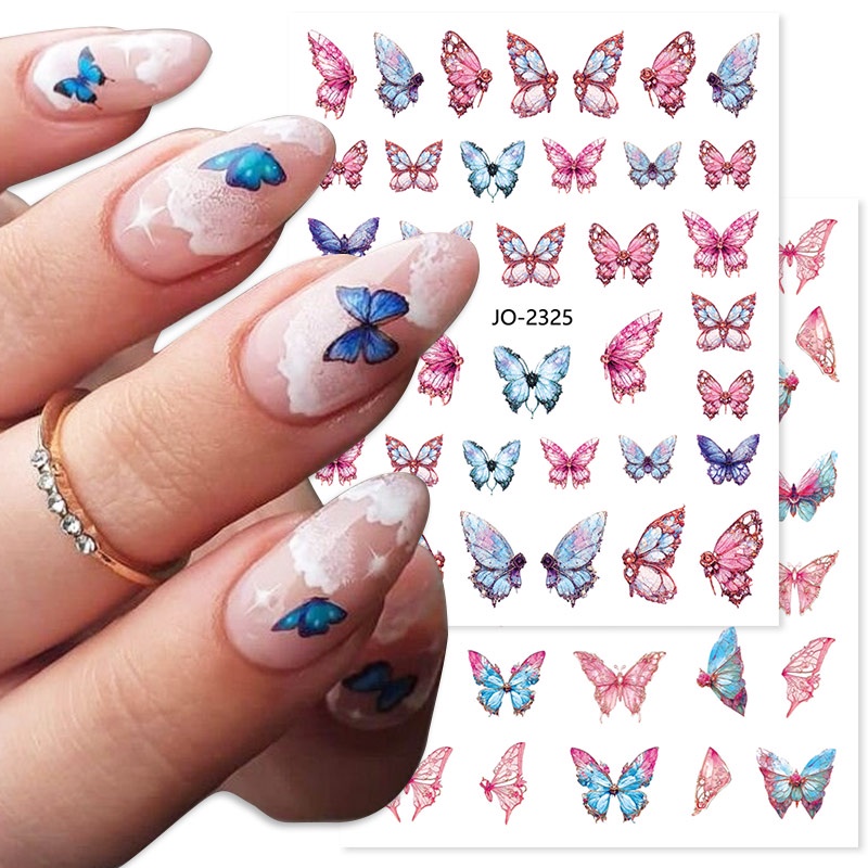Stiker Nail Art 3D Garis Geometris Bunga