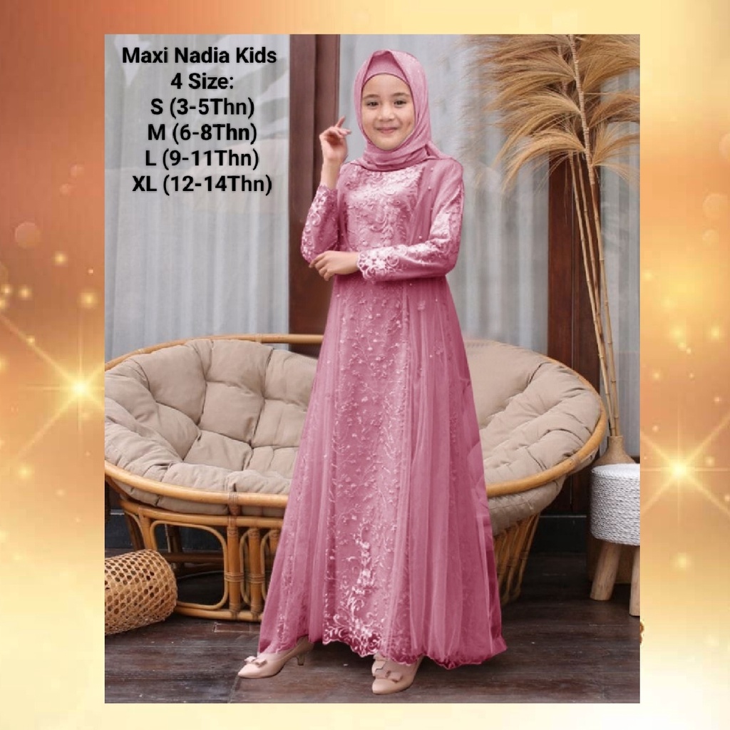 Gamis ayu kis 3-11 tahun gamis maxi brokat anak perempuan / gaun pesta anak / gamis anak perempuan /