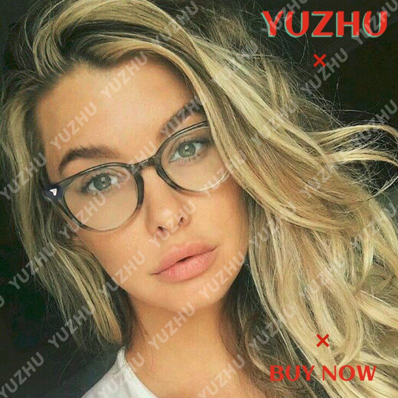 (YUZHU) Kacamata Anti Radiasi Gaya Klasik Untuk Wanita Retro Fashion Bingkai Bulat Leopard Eyeglasses