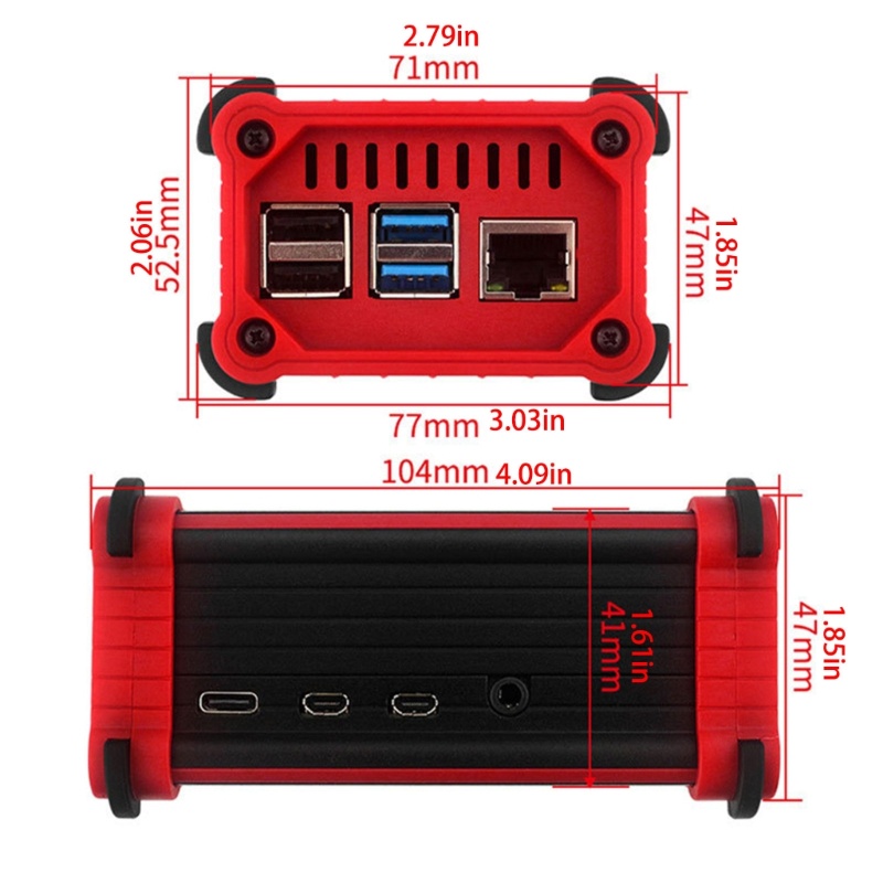 Btsg Casing Aluminium Dengan Thermal Pad Metal Shell Enclosure Untuk Raspberry Pi 4B