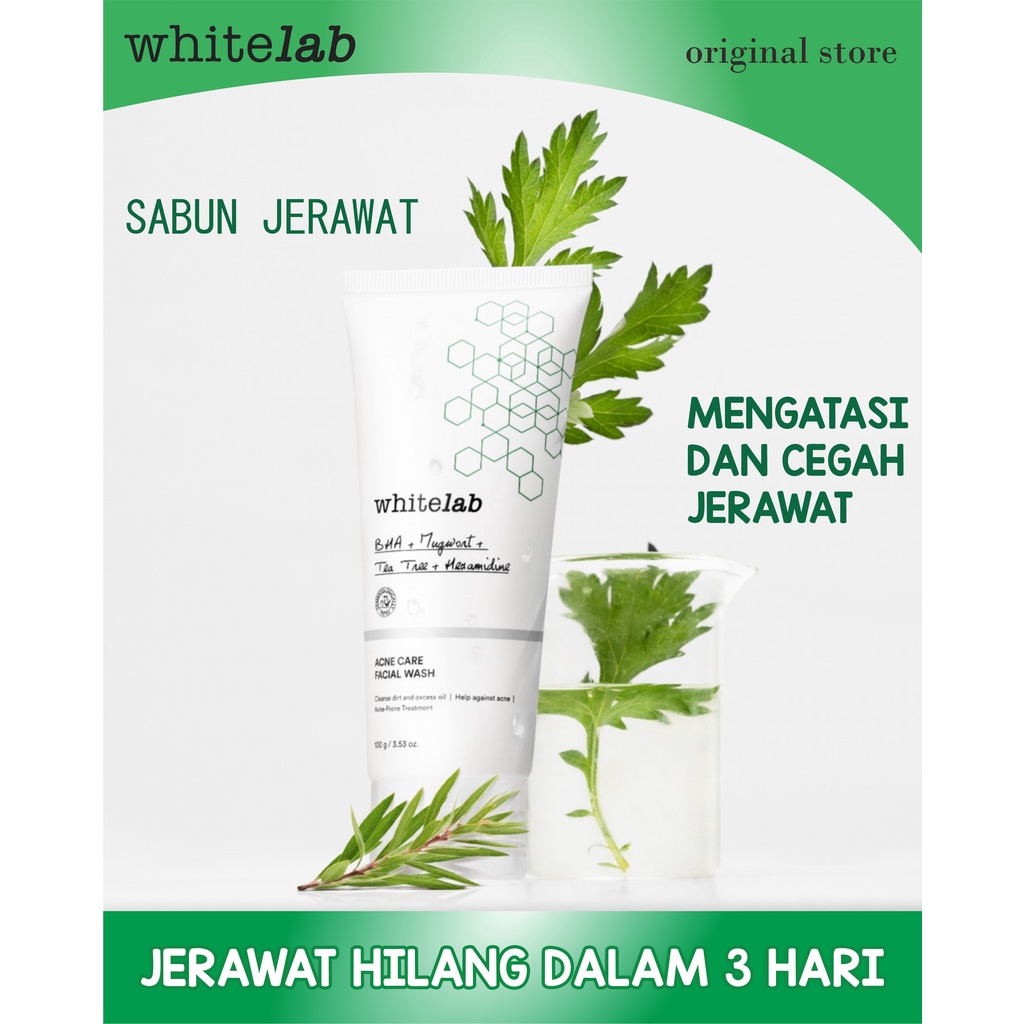 Whitelab Acne Care Facial Wash - Sabun Cuci Muka Untuk Kulit Jerawat - Facial Wash Acne - Sabun Cuci