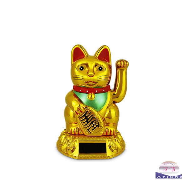 pajangan solar kucing rejeki /kucing hoki /lucky cat 10.5cm