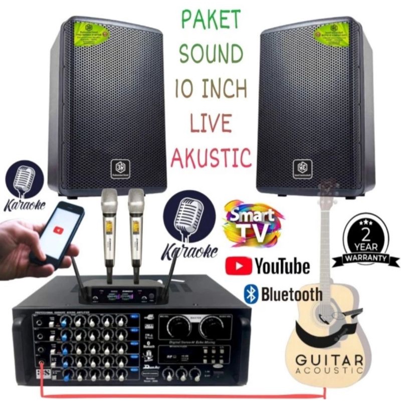 Sound Karaoke Akustik Live Musik Cafe Perkantoran 2 Speaker 10 Inch 3R