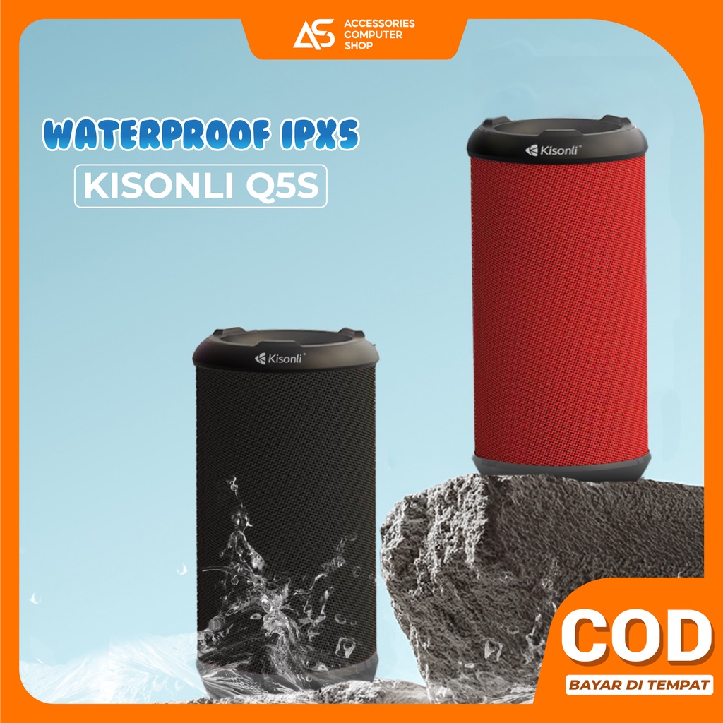 Speaker Bluetooth Kisonli Q5S Waterproof IPX5 Super Bass TWS - ACS