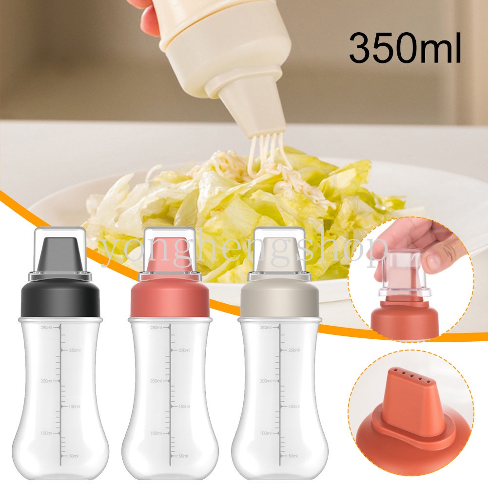 Botol Dispenser Saus Mustard / Mustard / Salad / Minyak Zaitun 350ml Dengan Nozzle Untuk Dapur