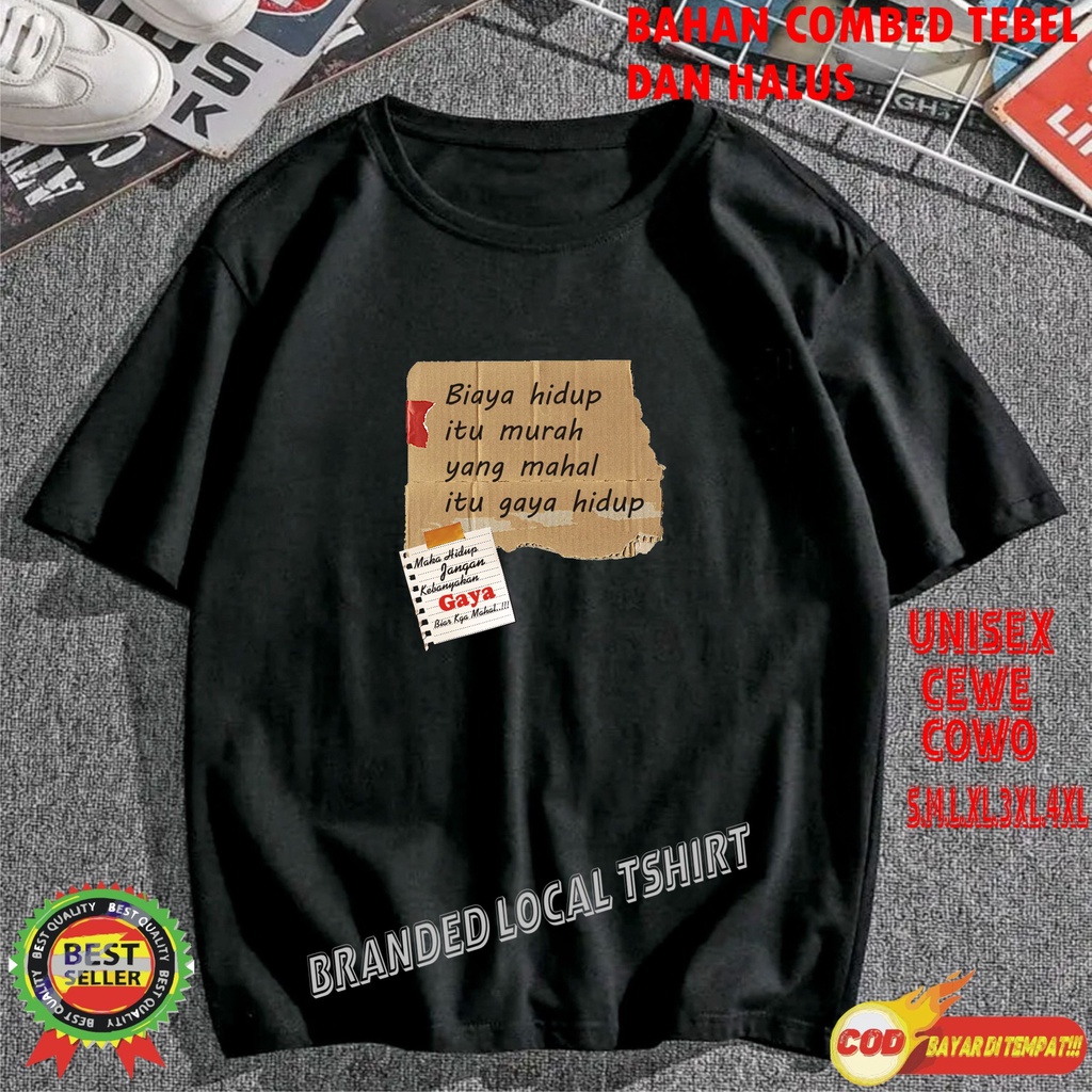 APPS Promo Diskon Kaos DTF BIAYA HIDUP ITU MURAH Kaos Terlaris Kualitas Terjamin/Kaos Murah /Pakaian Pria pakaian Wanita/Kaos Distro Pria Kaos Promo/Best Seller