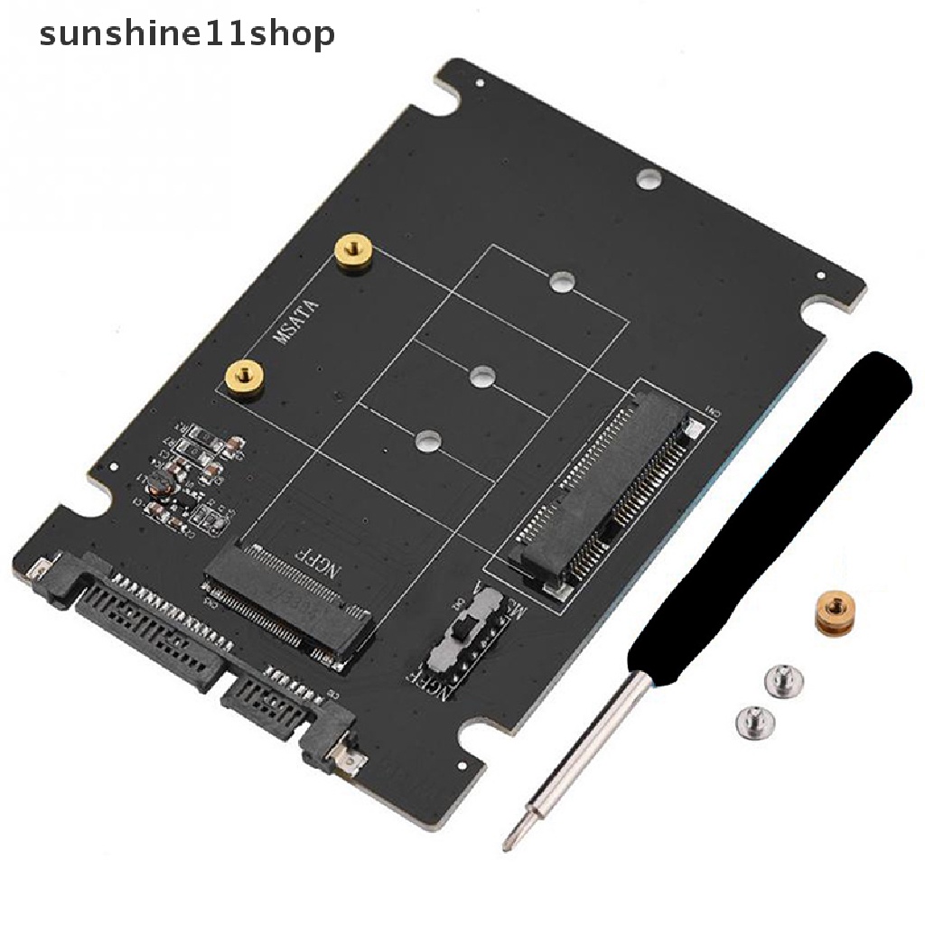 Sho MSATA Ssd To 2.5 ''SATA 6.0gps Adapter Converter Kartu Modul Papan Mini Pcie Ssd N
