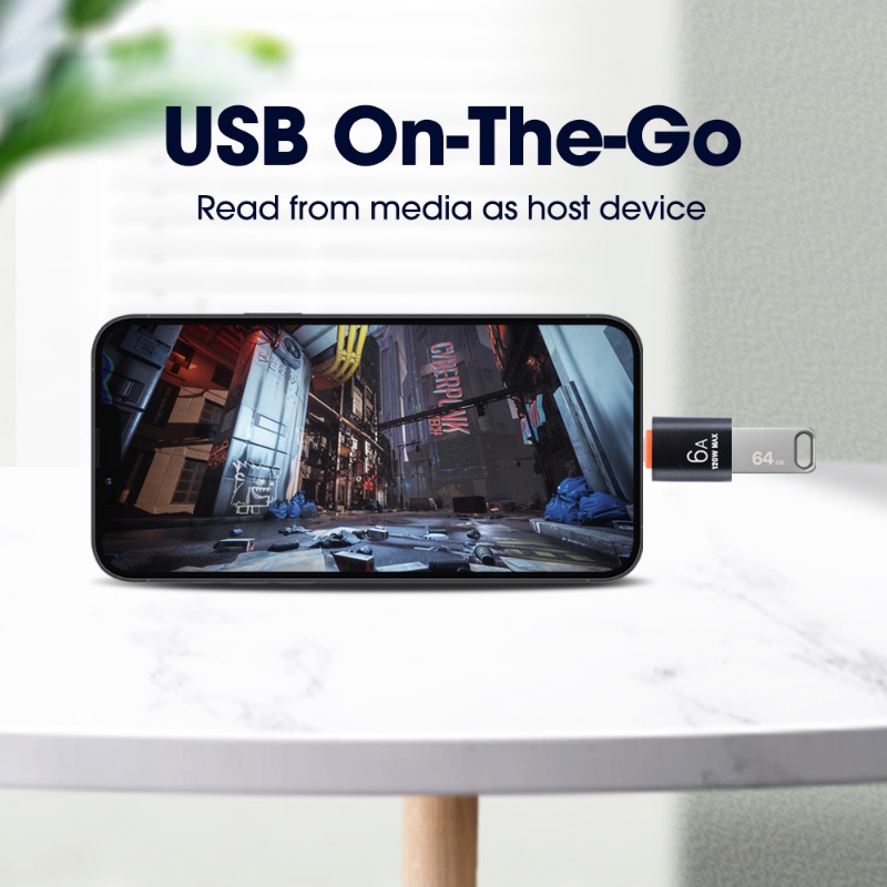 Adaptor OTG 6A USB 3.0 Ke Tipe C/Konverter Data USB C Female To USB Male