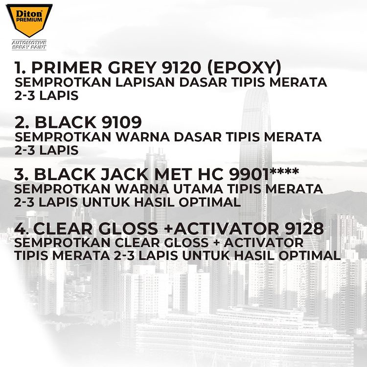 Pilok Pilox Cat Semprot DITON PREMIUM Harley Colors - BLACK JACK MET HC 9901**** (400cc)