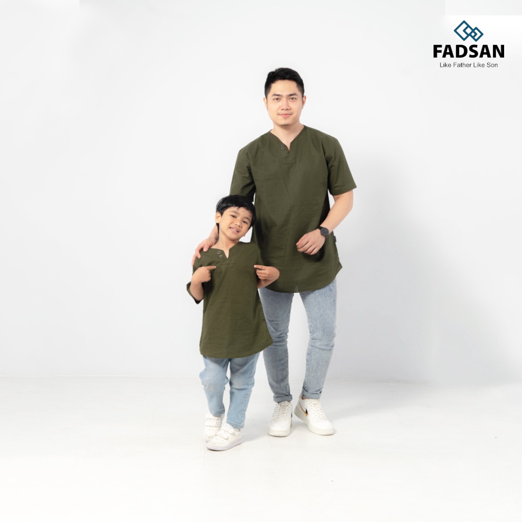 Fadsan baju koko couple ayah dan anak laki laki mono series lengan pendek