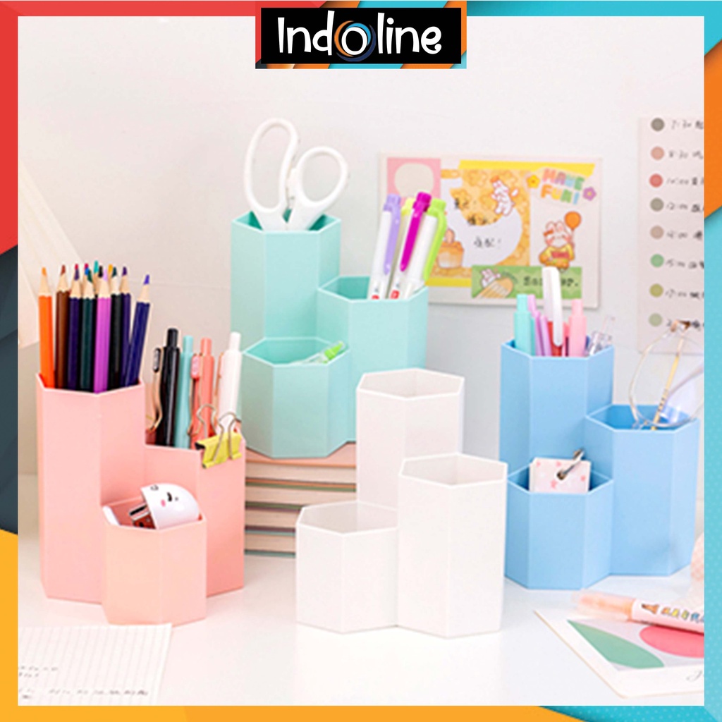 

✔️ Kotak Pensil Organizer 3 Layer Tempat Pensil 3 Slot 3 in 1 Import COD