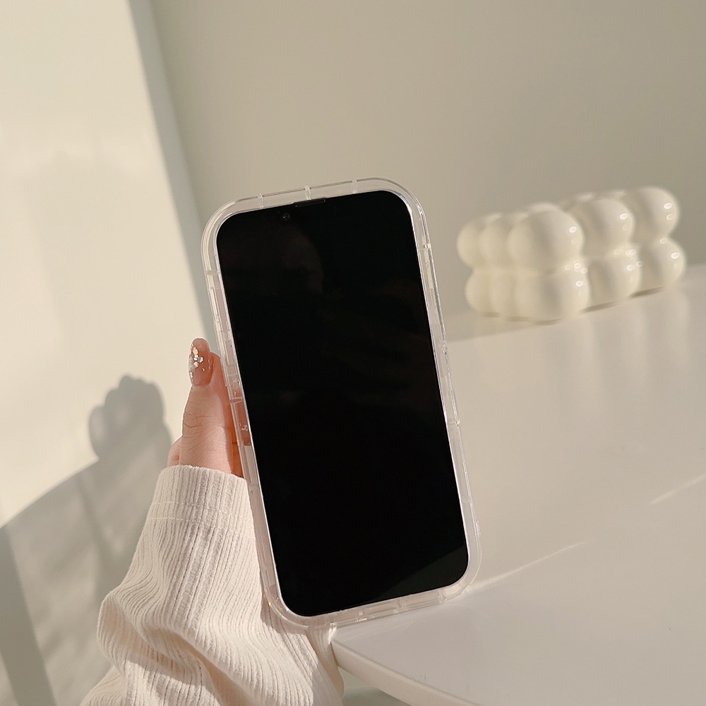 IPHONE Lucu Kartun Pink Bunny Kelinci Transparan Laser Film Ponsel Case Cover Untuk Iphone11 12 13 14 PLUS PRO MAX Perlindungan Penuh Soft Shell