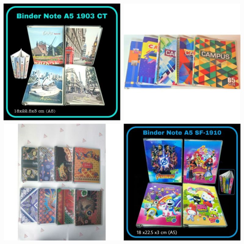 

Map Binder A5 Besi Karakter Boy Girl Fancy Dewasa Campuss Batik