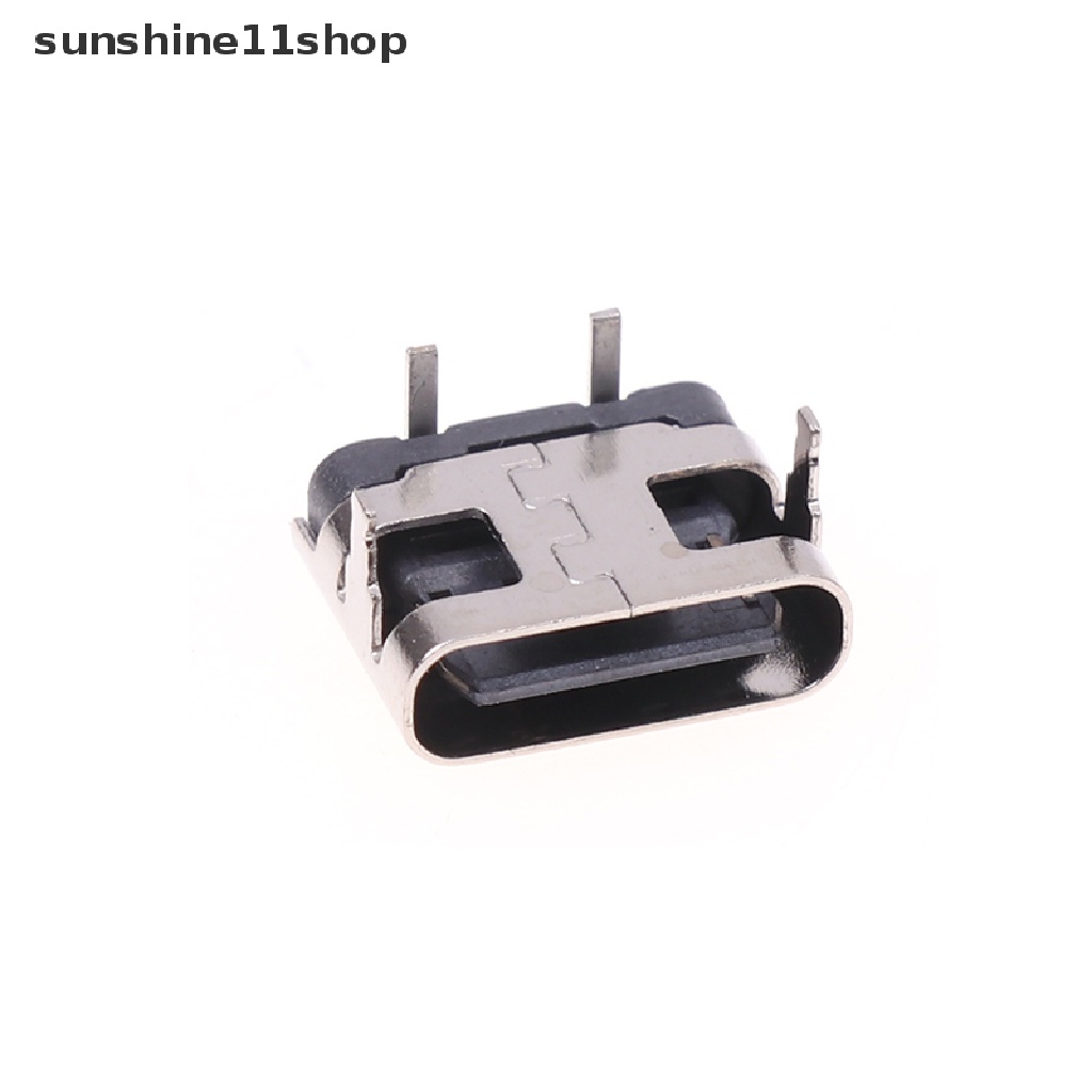 Sho 10Pcs Tipe-C 2Pin Horizontal90° Papan Colokan Quick Charging Type-C Female USB Female Plug-in Connector N