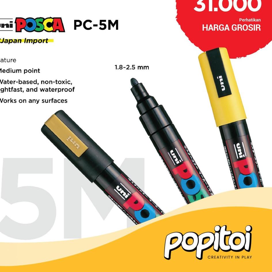 

Trend UNI POSCA PC-5M Paint Marker (Medium Point) Spidol warna warni PC 5M PC5M ✓