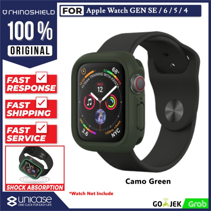Case Apple Watch Series 4 44mm RhinoShield CrashGuard NX Bumper Casing - Camo Green