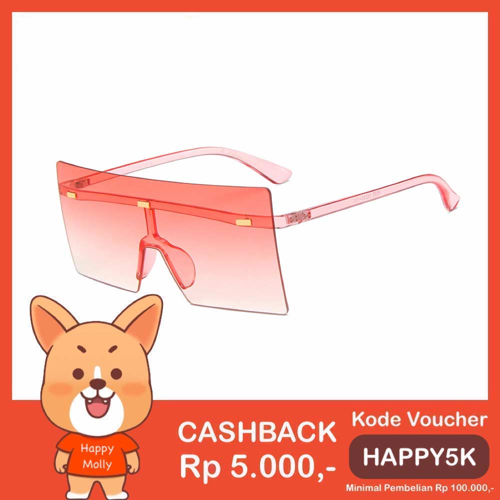 Kacamata UV400 [ Pink ] Anti Radiasi - Sunglasses Wanita dan Pria Korea - HM8161