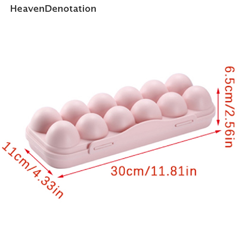 [HeavenDenotation] 12kisi Kotak Telur Portable Tempat Telur Plastik Shockproof Egg Storage Box HDV