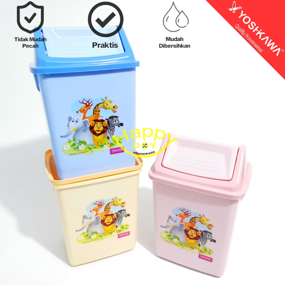 TEMPAT SAMPAH TUTUP PUTAR SWING MOTIF PI-1015 YOSHIKAWA