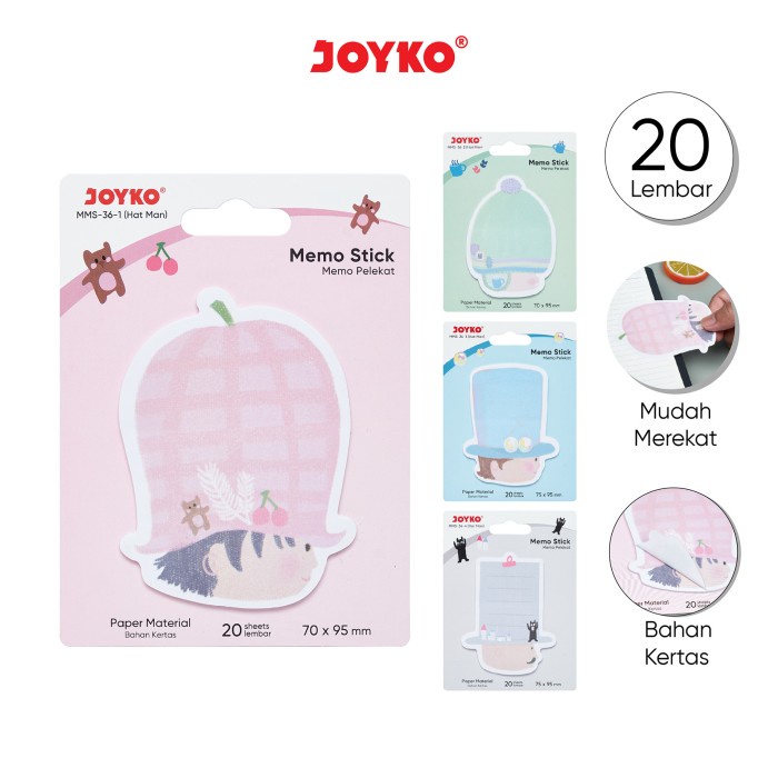 

Memo Stick Memo Tempel Sticky Note Kertas Joyko MMS-36 Hat Man