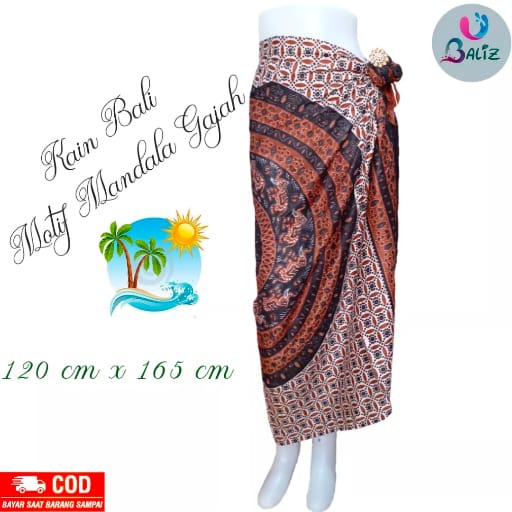 Kain Pantai Kain Bali Pantai - Kain Bali Motif New Mandala Gajah Rumbai Standar - Sarung Pantai SEMBILAN MODE - Sarung Bali - Kain Pantai - Kain Katun Jepang - Kain Untuk Hiasan Dinding - Kain Untuk Plafon Mobil Truk Dan Mobil 3/4 Lainnya