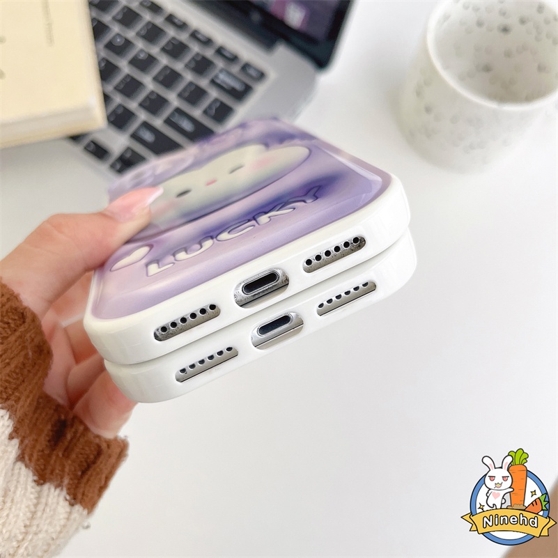 Oppo A17 A57 A77 A16 A16K A15 A15s A3s A5s A76 A96 A74 A54 A95 A94 A93 A92 A52 A53 A5 A9 F11 F9 Reno 8Z 7Z 6Z 53d Vision Fashion Rabbit Silikon Bantal Angin Shockproof Phone Case