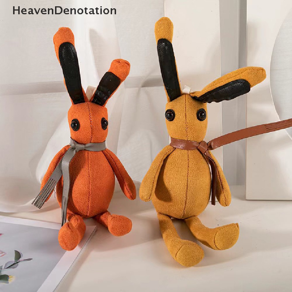 [HeavenDenotation] 24 cm Bunny Keychain Panjang Kaki Telinga Kelinci Plush Boneka Mainan Boneka Hewan Liontin HDV