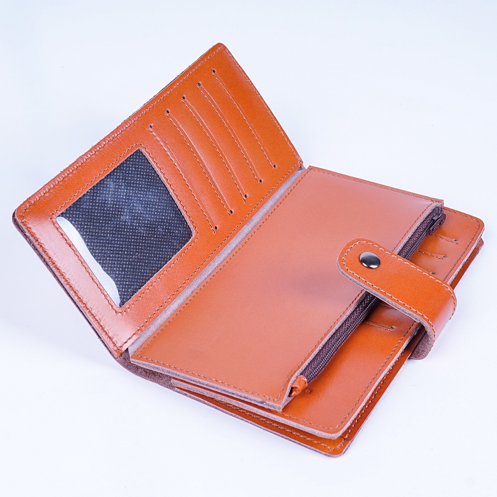 Dompet Panjang Lipat Kulit Asli  Dompet Kulit Pria Dompet Panjang Kartu Pria Lipat Kulit Sapi Asli Original FO17