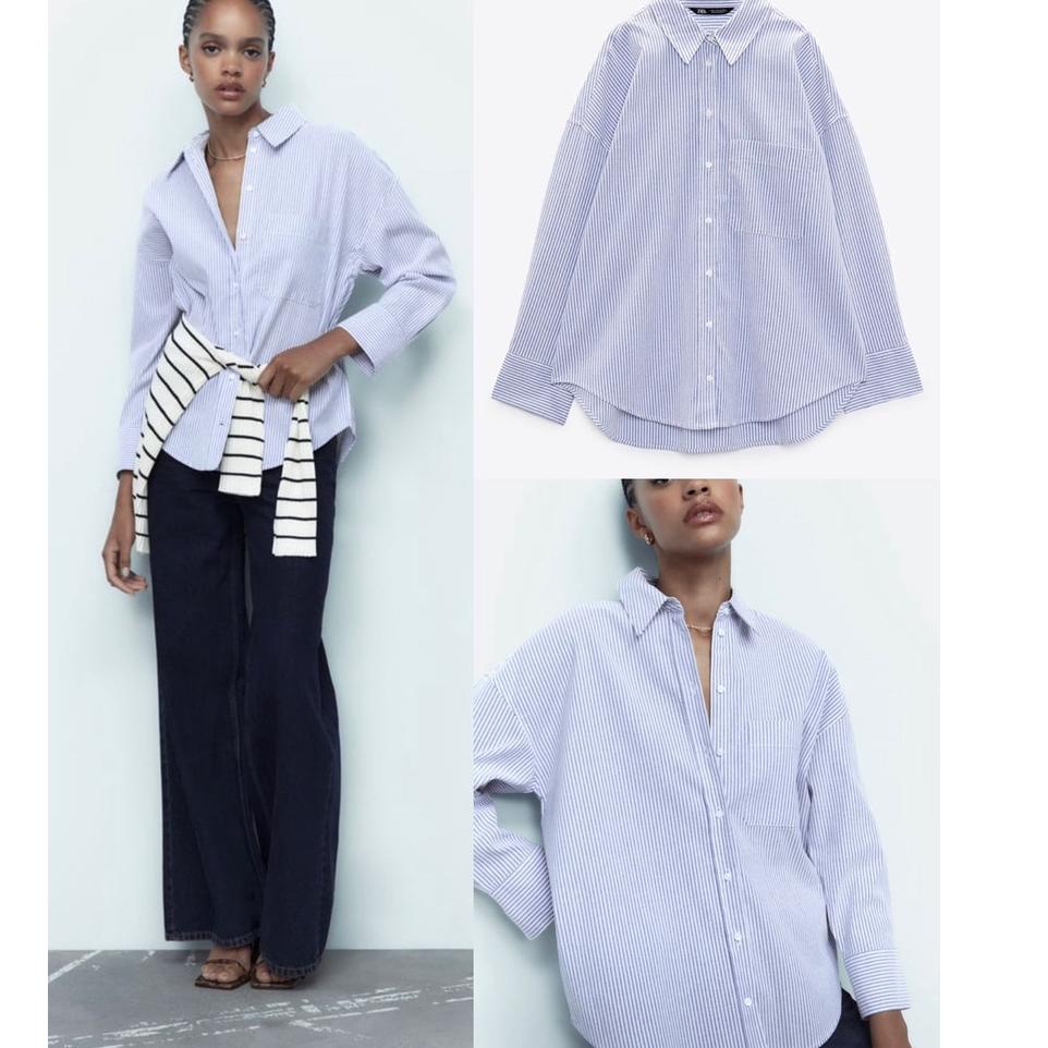 ◌ Zara Stripe Oversized Shirt ⅎ