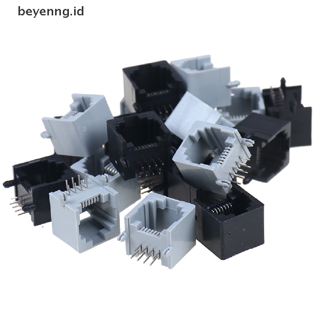 Beyen 10pcs/lot RJ45 8P8C Komputer Jaringan Internet PCB Jack Socket ID