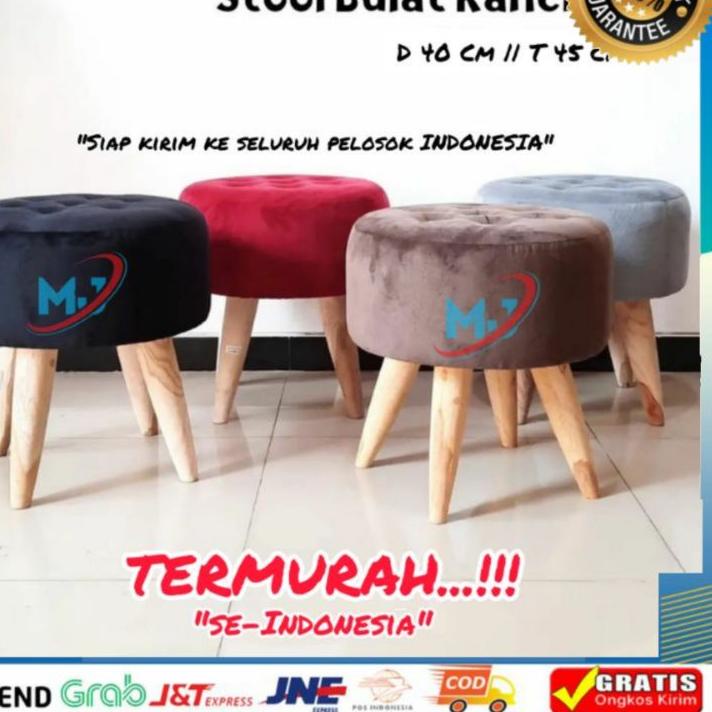 ✬ ( FREE ONGKIR ) SOFA STOOL BULAT KANCING / STOOL MOTIF / STOOL BULAT MOTIF / SOFA BULAT BULUDRU  /