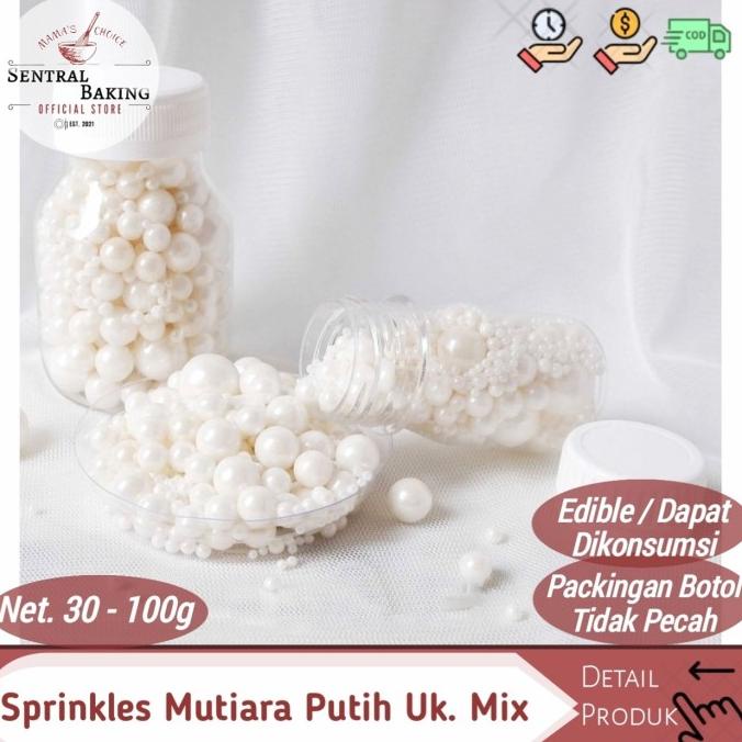 

Sprinkle Kue Mutiara Putih Mix / Springkel Kue Springkle Pearl Hiasan