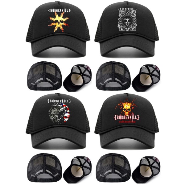 topi band burgerkill,topi trucker,topi jaring,topi band metal